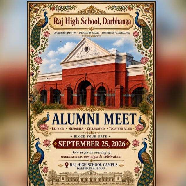 Raj High School Alumni Meet 2026 poster